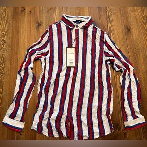 Vibrant Striped Button-Down Shirt